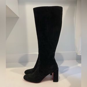 Louboutin black suede boots
